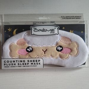 The Crème Shop White and Pink Counting Sheep Plush Sleep Mask
